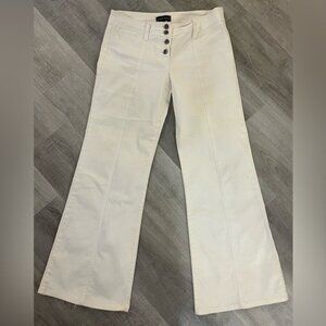 Y2K White Low Rise Flare Jeans Button Front Armor Jeans 2000s revival